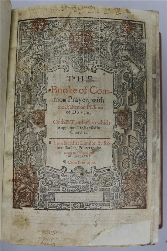 The Booke of Common Prayer, 8vo, rebound calf with replaced endpapers, title page repaired, bound with